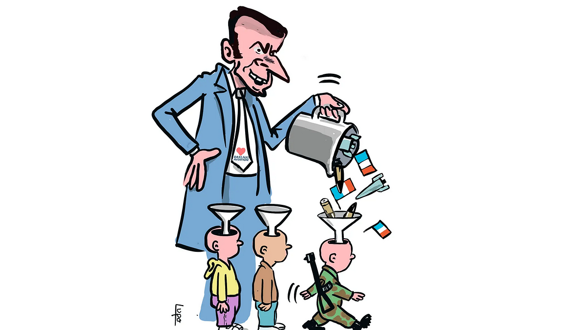 Illustration - Militarisme bleu-blanc-rouge