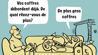 Illustration Actionnaires du groupe Arc : Ils pleurent la bouchent pleine