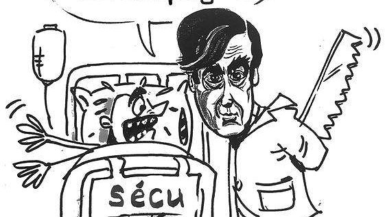 Illustration - Fillon droit dans ses bottes sur le Titanic