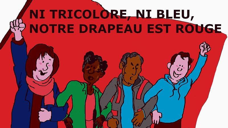 Illustration - pour les travailleurs, c’est le drapeau rouge !