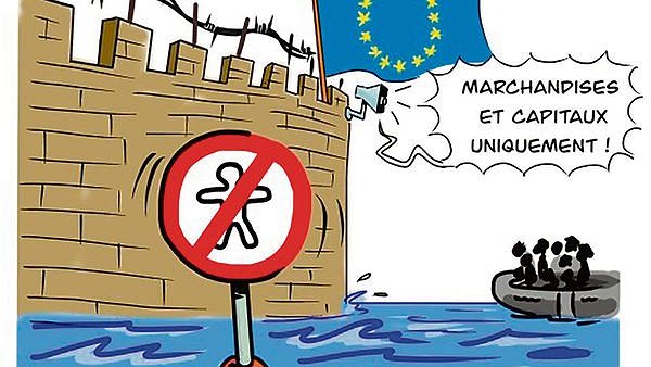 Illustration - des barbelés toujours plus hauts