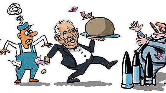 Illustration - Saignée pour les classes populaires, jackpot pour les marchands d’armes