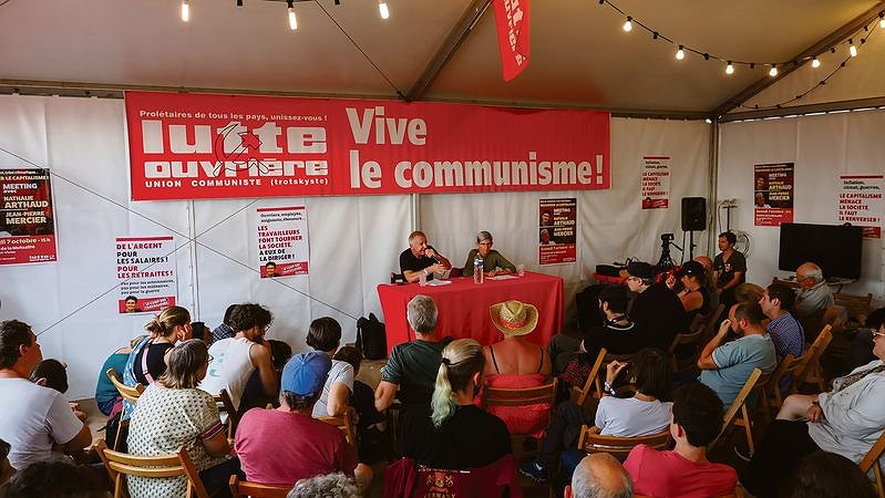 Illustration - Un stand Lutte ouvrière à la fête de l’Humanité