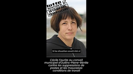Illustration Intervention de Cécile Faurite contre les suppressions d'emplois et les mauvaises conditions de travail